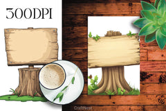 Wooden Sign Clipart Bundle 2 - CraftNest - Digital Crafting and Art