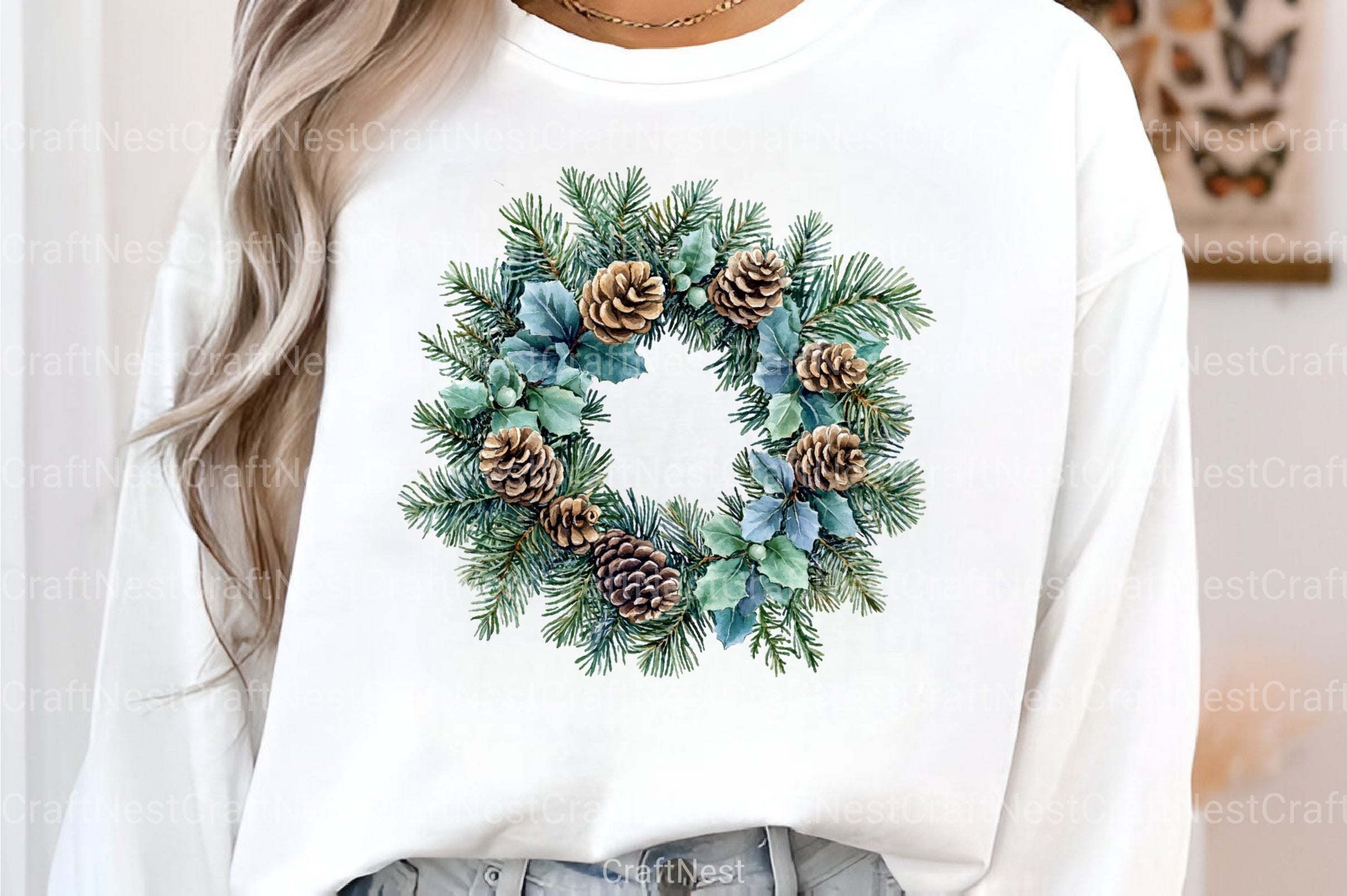 Cozy Green Christmas Winter Clipart Bundle - CraftNest - Digital Crafting and Art