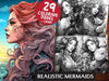 Realistic Mermaids Coloring Books