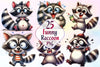 Funny Raccoon Clipart Bundle 3