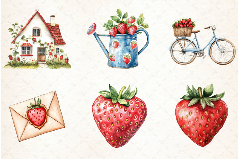 Strawberry Cottage Clipart Bundle - CraftNest - Digital Crafting and Art