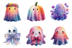 Iridescent Halloween Ghost Clipart Bundle 8 - CraftNest - Digital Crafting and Art