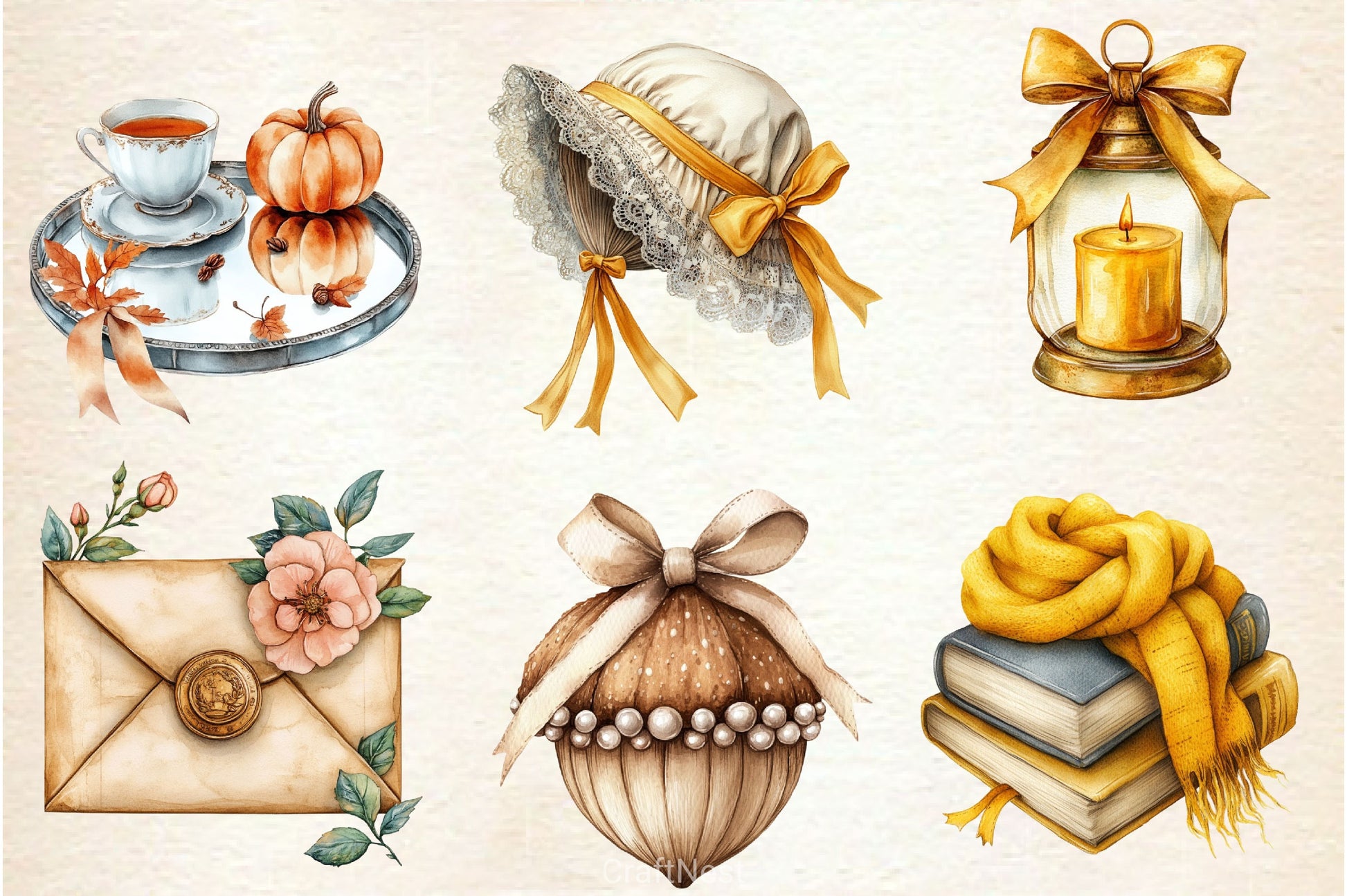 Yellow Coquette Autumn Clipart Bundle 2 - CraftNest - Digital Crafting and Art