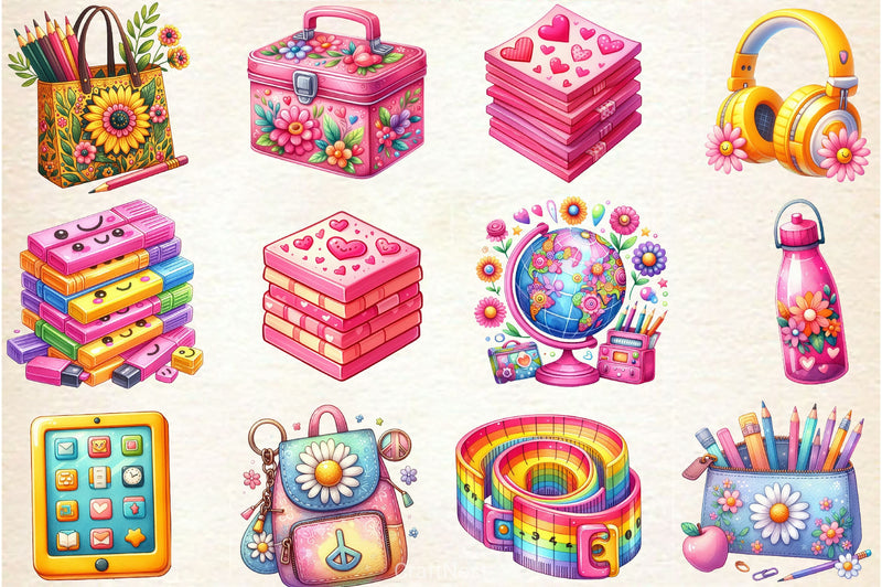 Groovy School Clipart Bundle 3 - CraftNest - Digital Crafting and Art