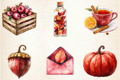 Burgundy Autumn Clipart Bundle 2 - CraftNest - Digital Crafting and Art