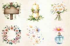 Pastel Daisies Wedding Clipart Bundle - CraftNest - Digital Crafting and Art