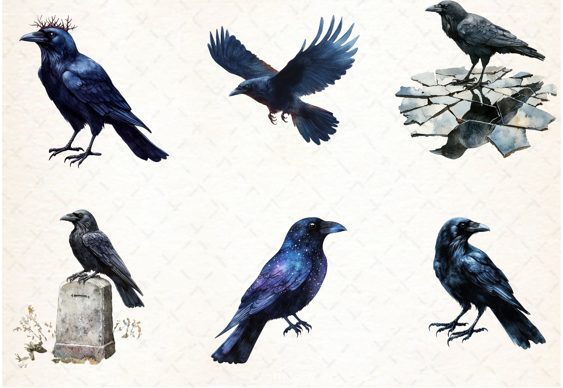 Gothic Raven Clipart Bundle - CraftNest - Digital Crafting and Art