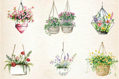 Spring Hanging Planters Clipart Bundle - CraftNest - Digital Crafting and Art