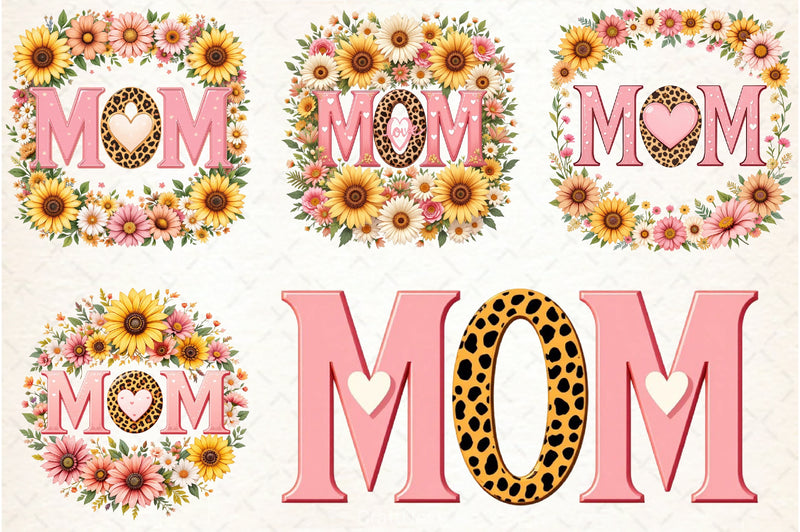 Floral Mama Mom Clipart Design Bundle - CraftNest - Digital Crafting and Art