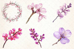 Spring Redbud Flower Clipart Bundle 3 - CraftNest - Digital Crafting and Art