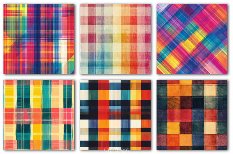 Colorful Plaid Digital Paper - CraftNest - Digital Crafting and Art