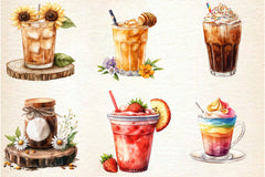 Summer Coffee Clipart Bundle - CraftNest - Digital Crafting and Art