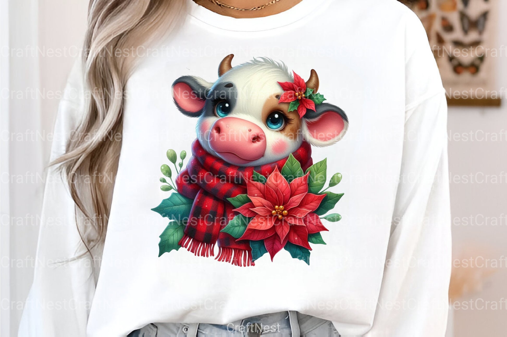 Christmas Highland Cow Clipart Bundle 20 - CraftNest - Digital Crafting and Art