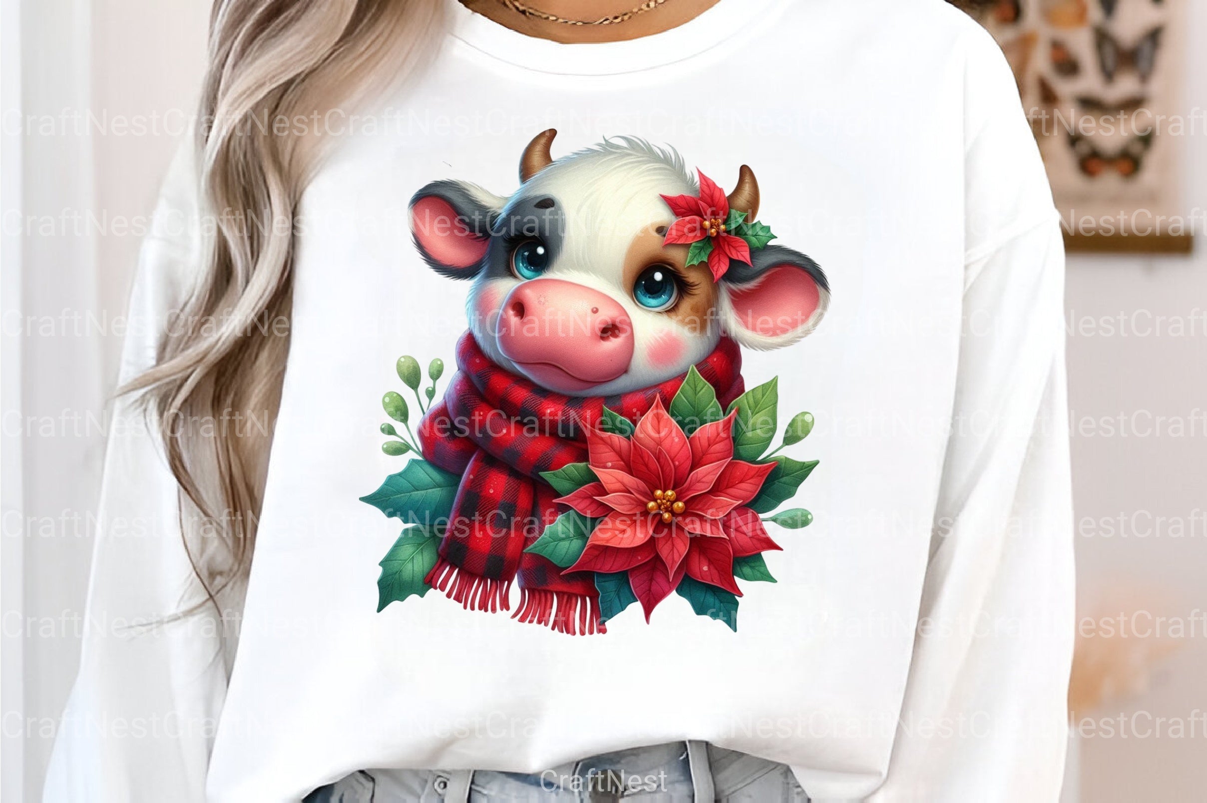 Christmas Highland Cow Clipart Bundle 20 - CraftNest - Digital Crafting and Art