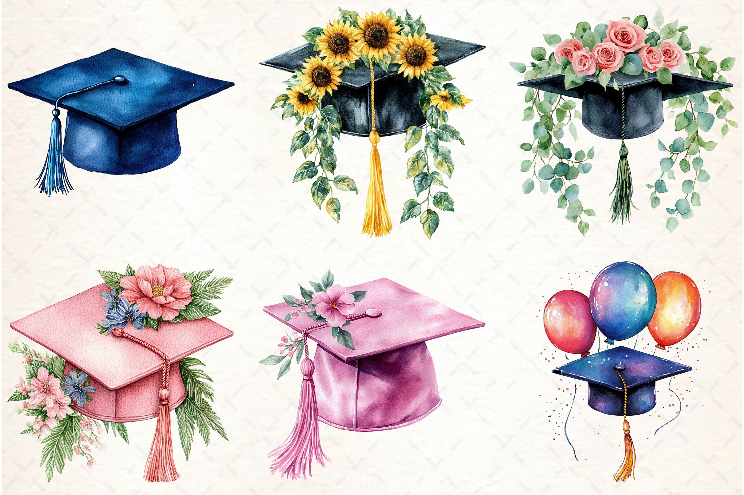 Graduation Cap Clipart Bundle 3 - CraftNest - Digital Crafting and Art