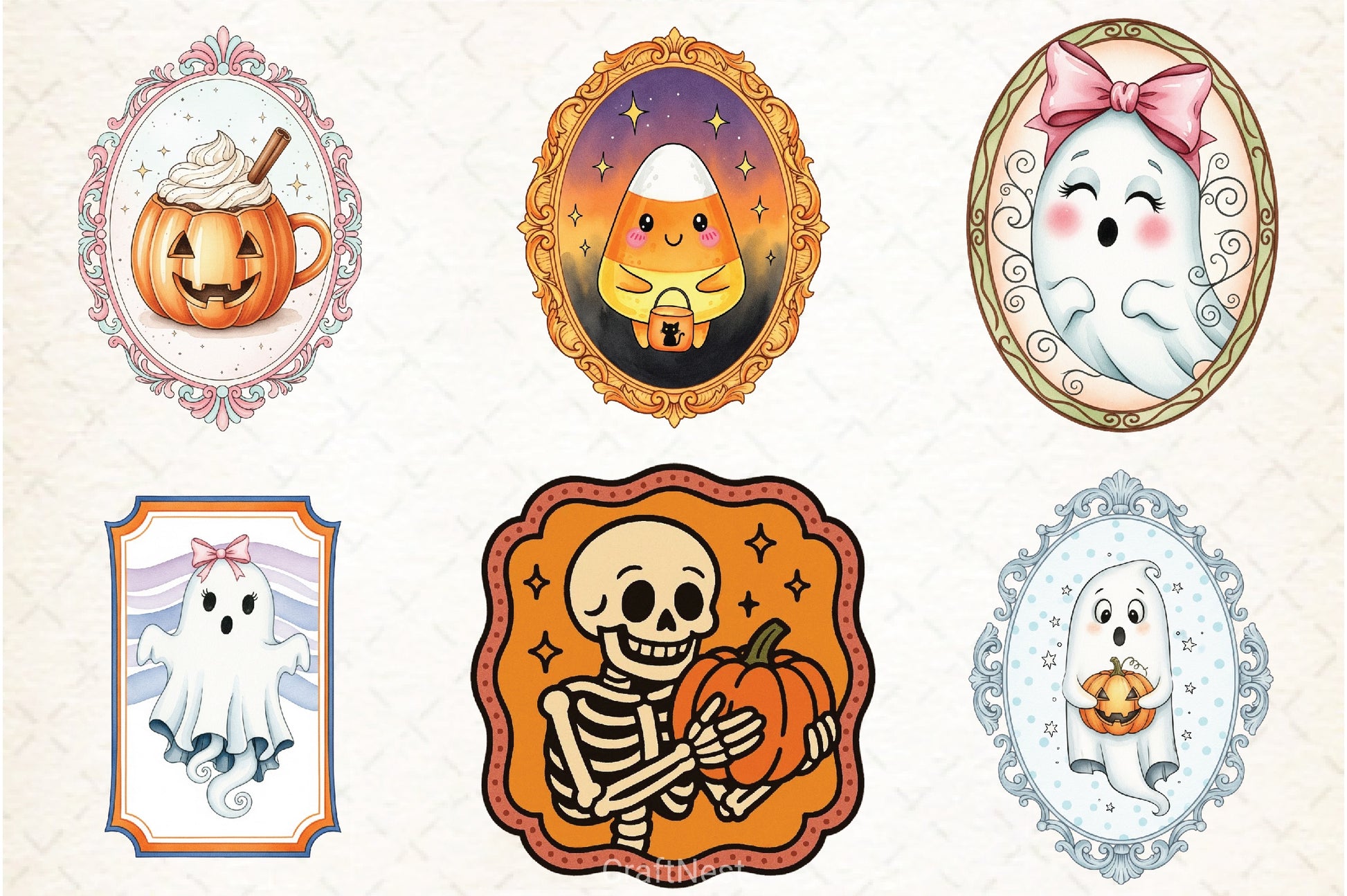 Vintage Halloween Frames Clipart Bundle - CraftNest - Digital Crafting and Art