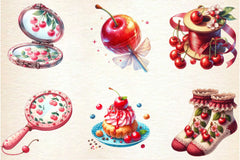 Coquette Cherry Clipart Bundle - CraftNest - Digital Crafting and Art