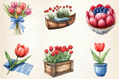 Amsterdam Summer Tulips Clipart Bundle 1 - CraftNest - Digital Crafting and Art