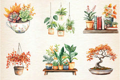 Positive Autumn Houseplant Clipart Bundle 3 - CraftNest - Digital Crafting and Art