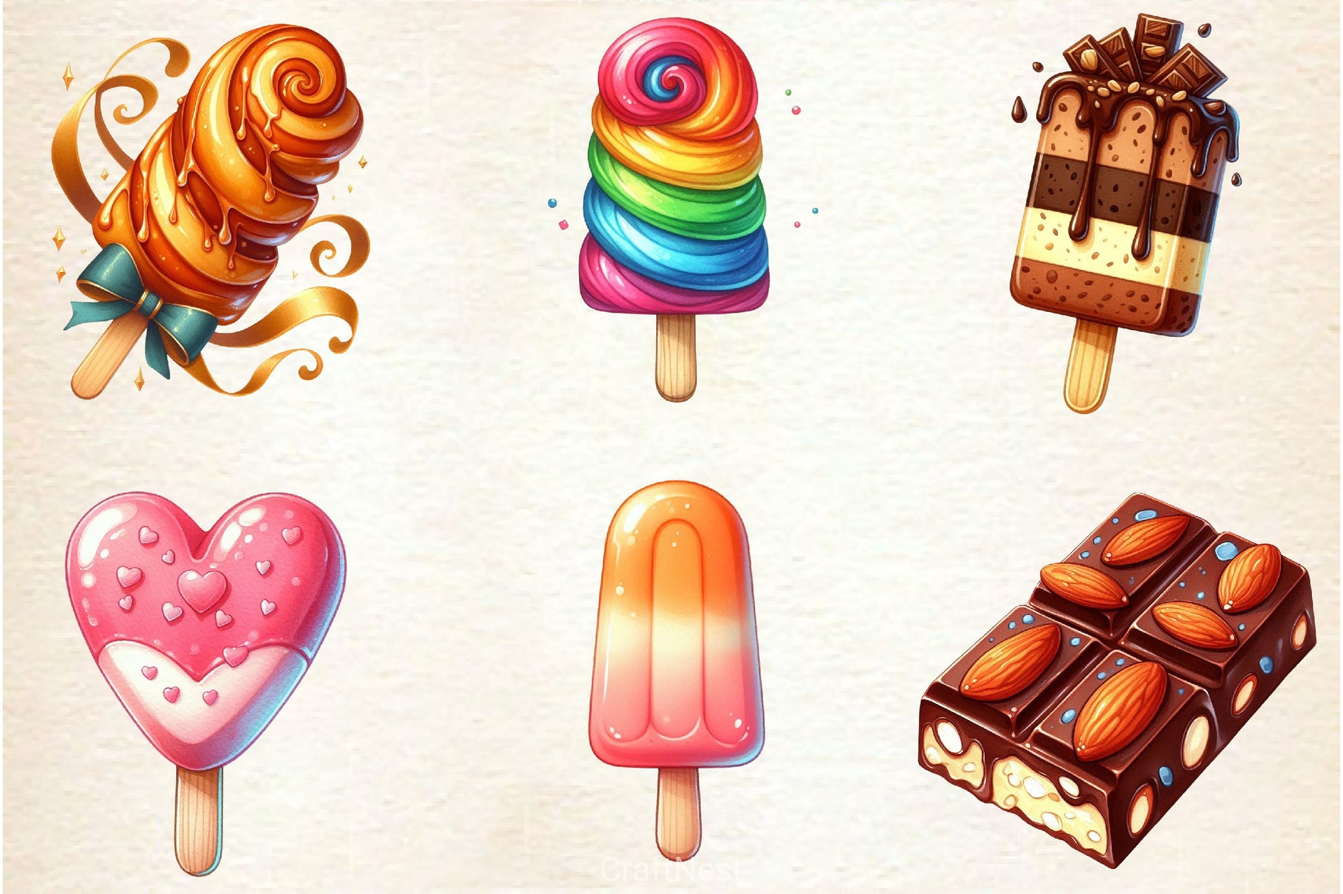 Popsicle Ice Cream For Summer Clipart Bundle - CraftNest - Digital Crafting and Art