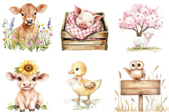 Cute Farm Animals Clipart 1 - CraftNest - Digital Crafting and Art