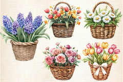 Spring Floral Baskets Clipart Bundle - CraftNest - Digital Crafting and Art