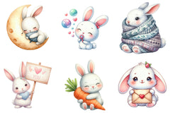 Kawaii Bunny Clipart Bundle - CraftNest - Digital Crafting and Art
