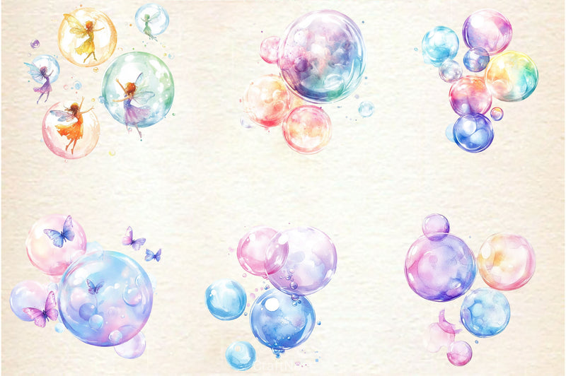 Pastel Soap Bubbles Clipart Bundle 2 - CraftNest - Digital Crafting and Art