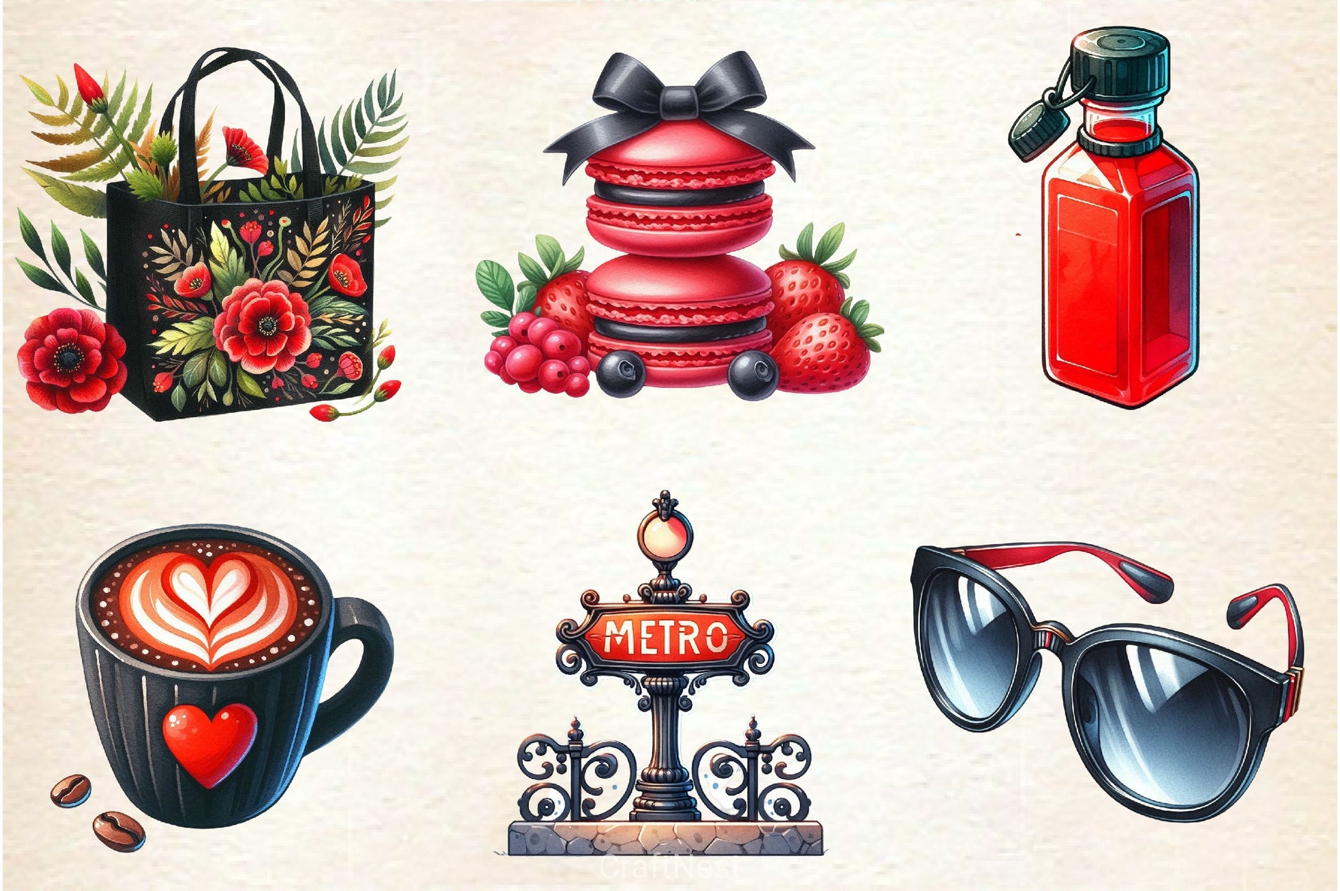 Parisian Summer Clipart Bundle 3 - CraftNest - Digital Crafting and Art