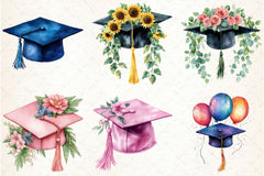 Graduation Cap Clipart Bundle - CraftNest - Digital Crafting and Art