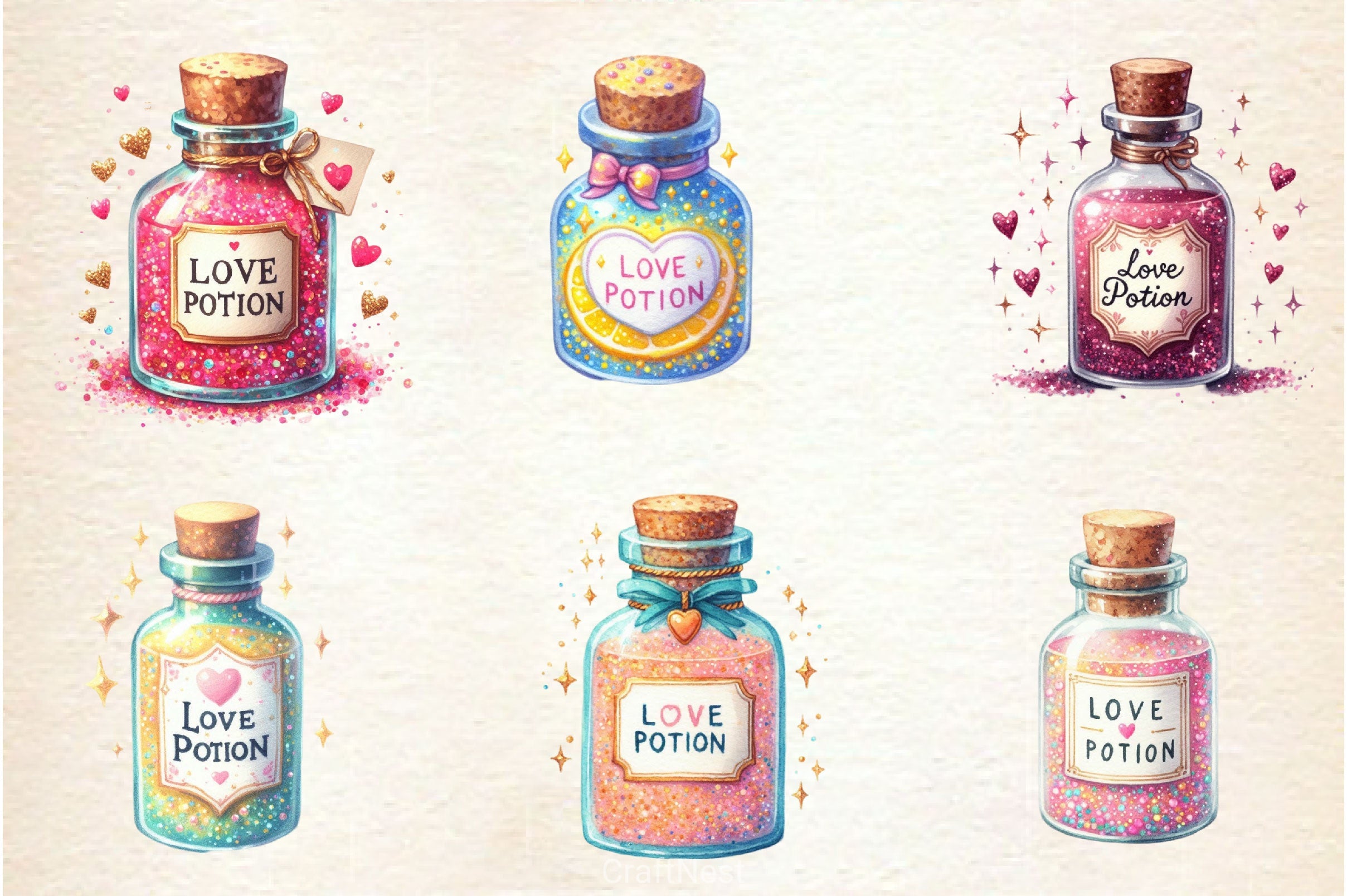 Valentine Potions Clipart Bundle - CraftNest - Digital Crafting and Art