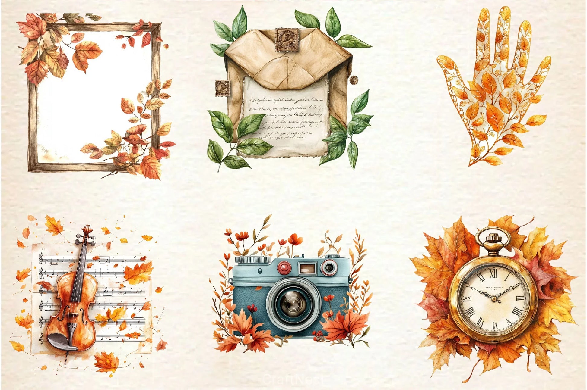 Beautiful Vintage Fall Clipart Bundle 2 - CraftNest - Digital Crafting and Art