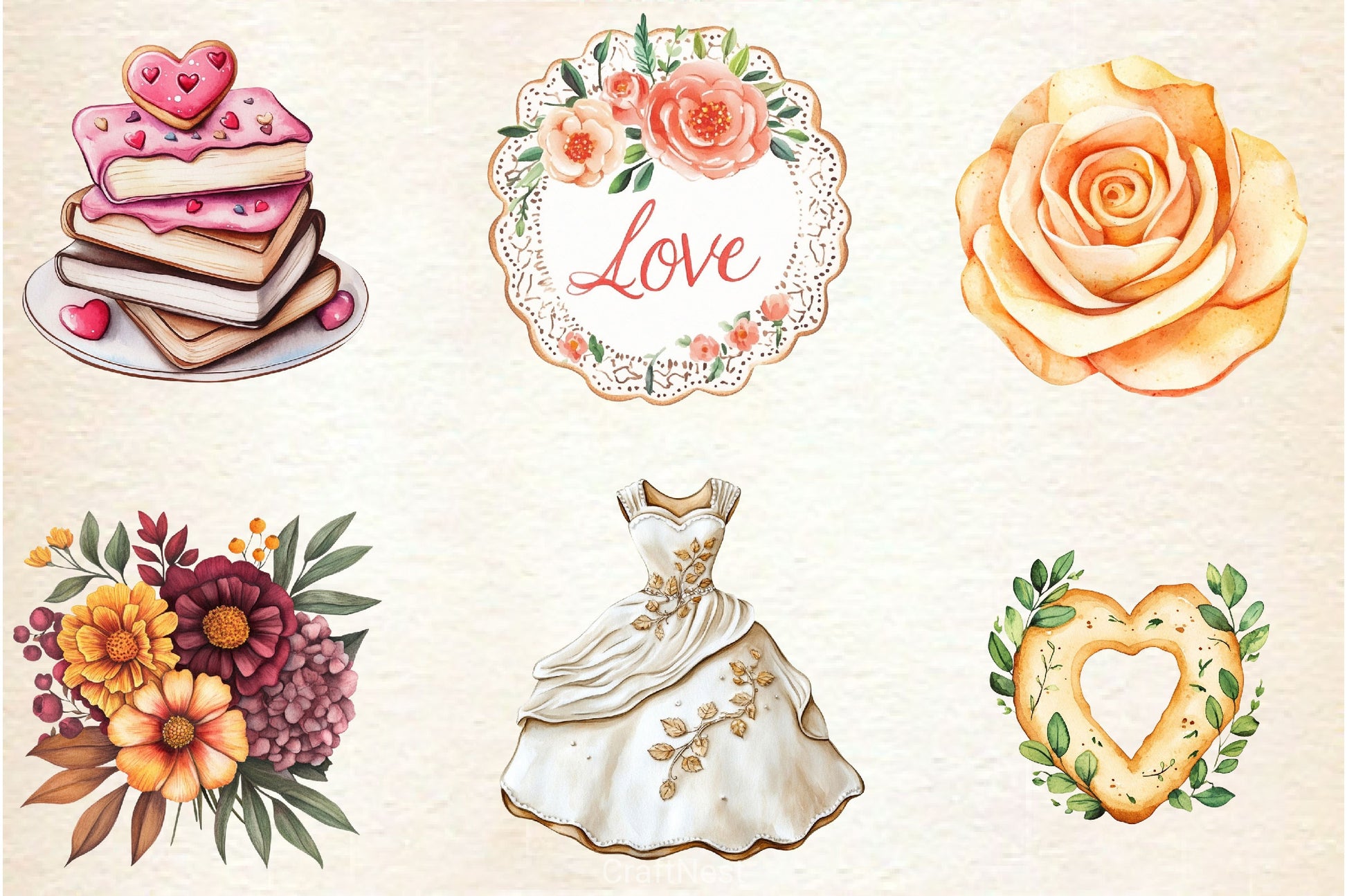 Autumn Bridal Tea Party Clipart Bundle - CraftNest - Digital Crafting and Art