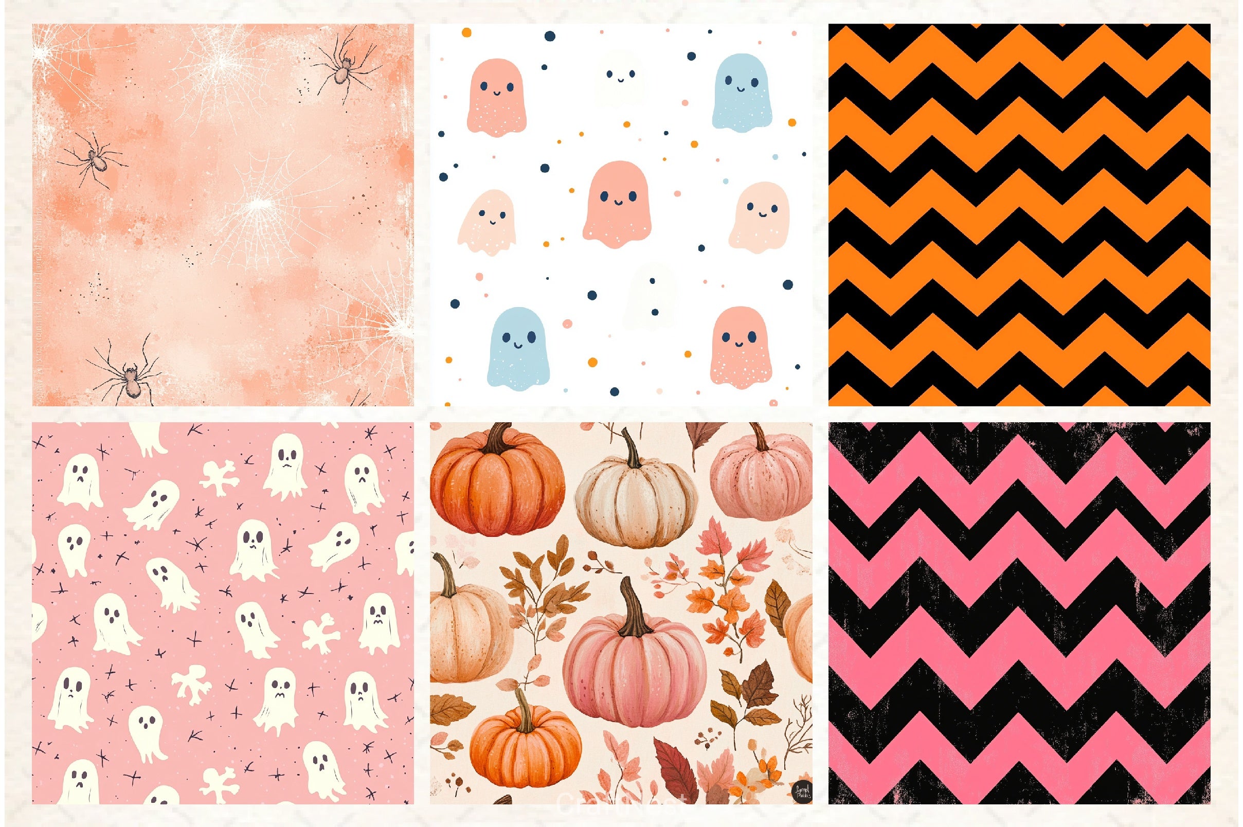 Cute Halloween Digital Papers - CraftNest - Digital Crafting and Art