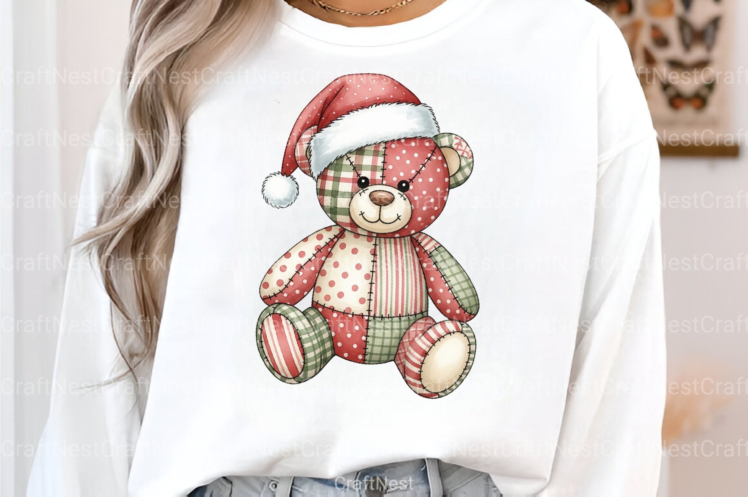 Patchwork Teddy Bear Clipart Bundle - CraftNest - Digital Crafting and Art