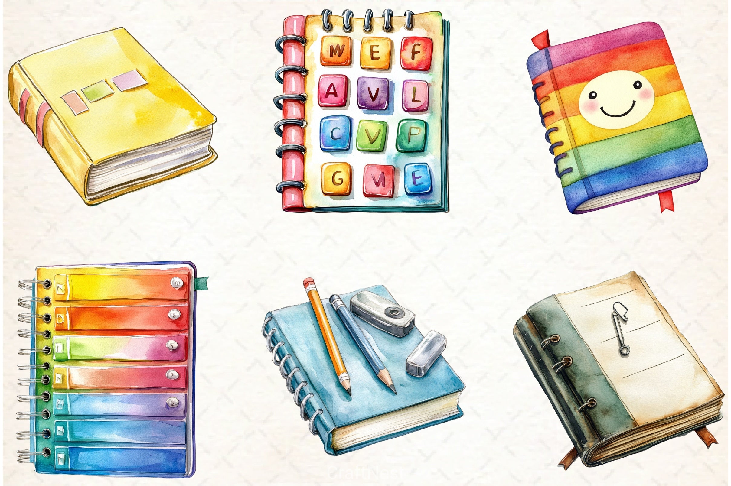 Back To School Notebook Clipart Bundle - CraftNest - Digital Crafting and Art