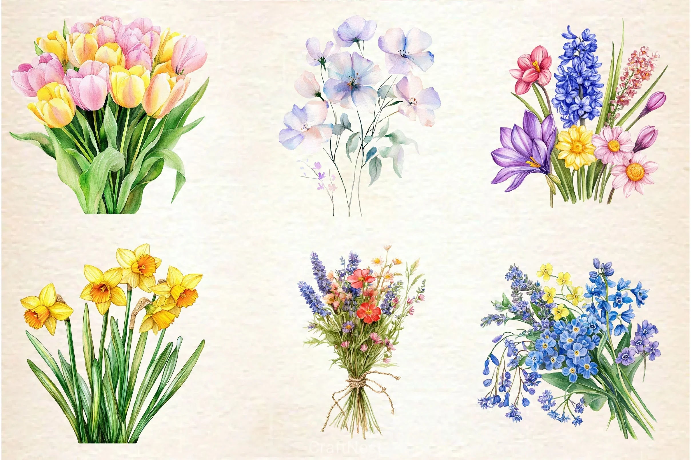 Fresh Spring Flower Clipart Bundle - CraftNest - Digital Crafting and Art