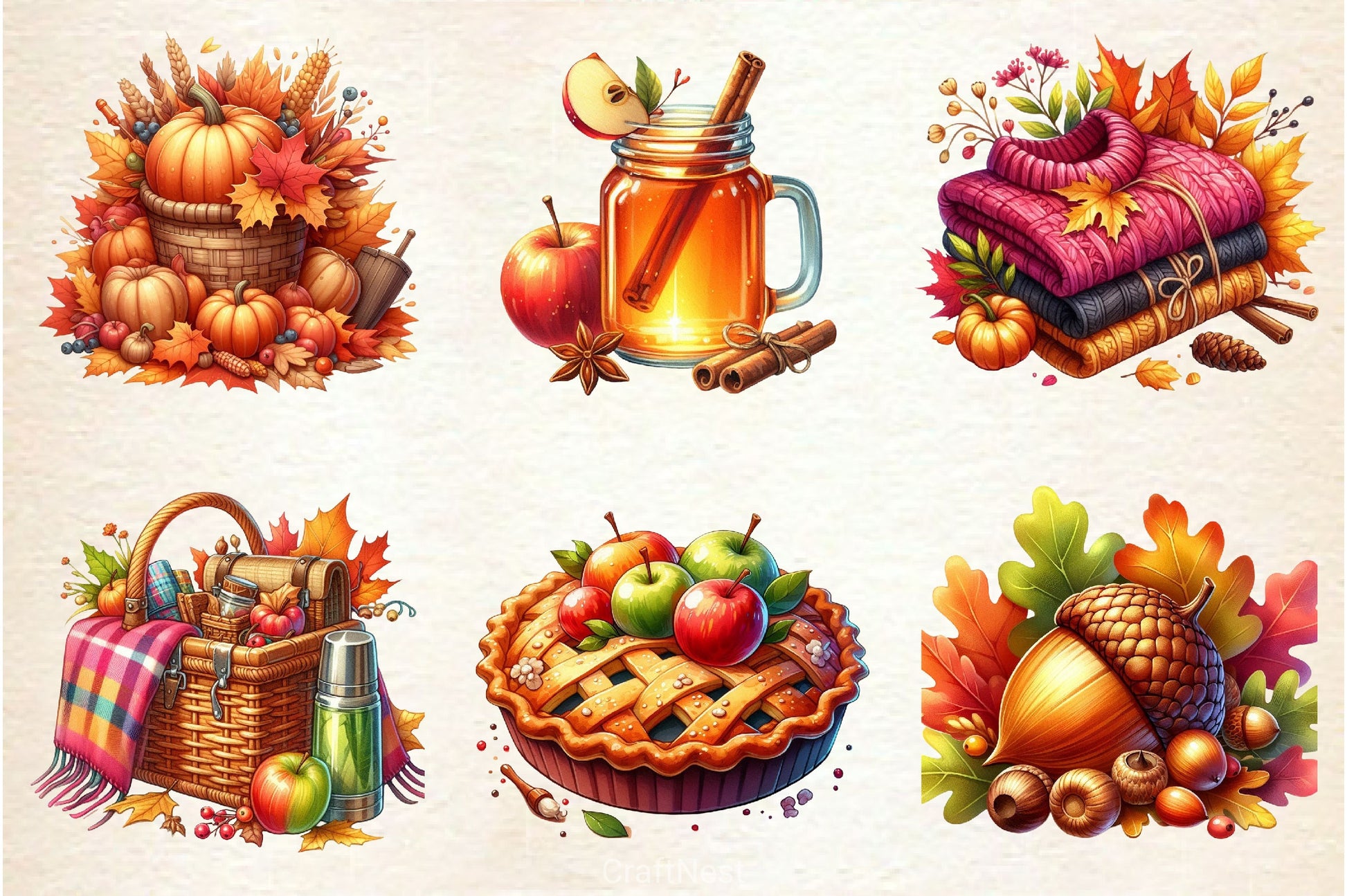 Fall Favorites Clipart Bundle - CraftNest - Digital Crafting and Art
