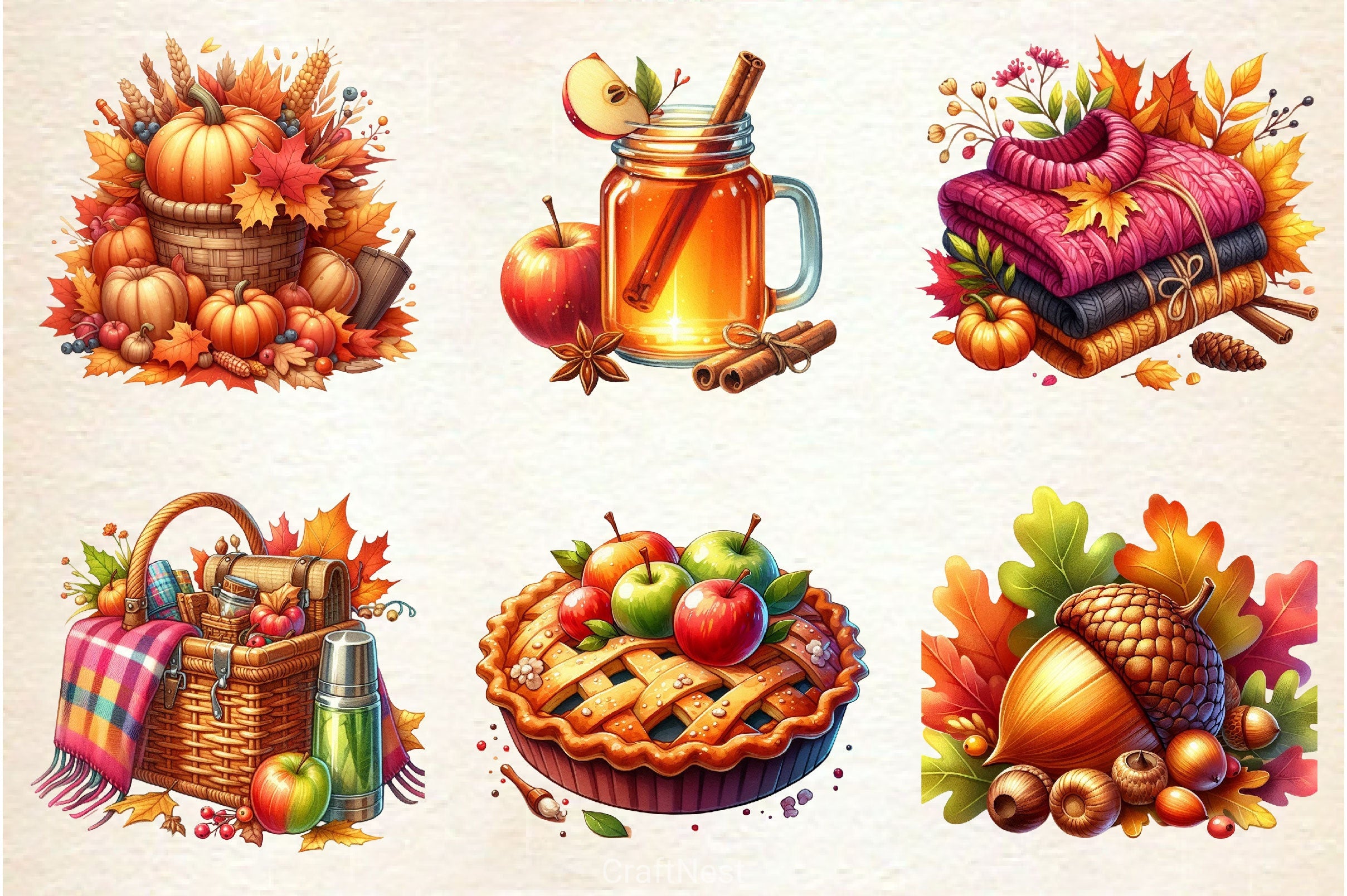 Fall Favorites Clipart Bundle - CraftNest - Digital Crafting and Art