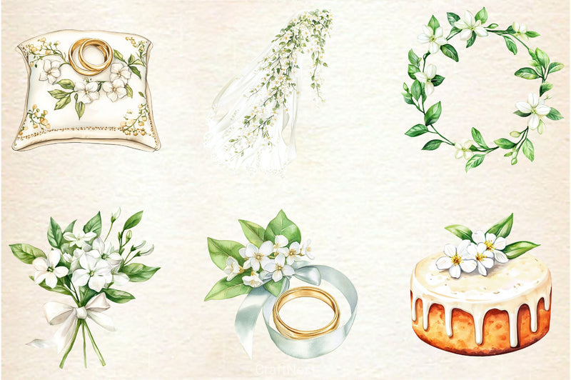 Jasmine Wedding Decor Clipart Bundle - CraftNest - Digital Crafting and Art