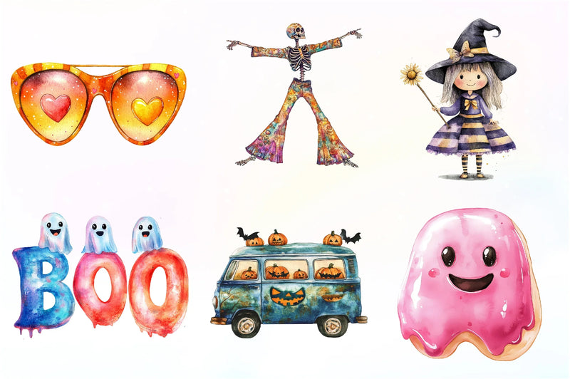 Groovy Halloween Clipart Bundle 1 - CraftNest - Digital Crafting and Art