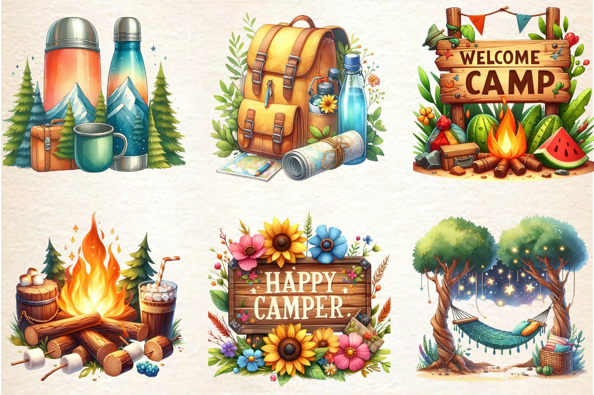 Camping Clipart Bundle 2 - CraftNest - Digital Crafting and Art