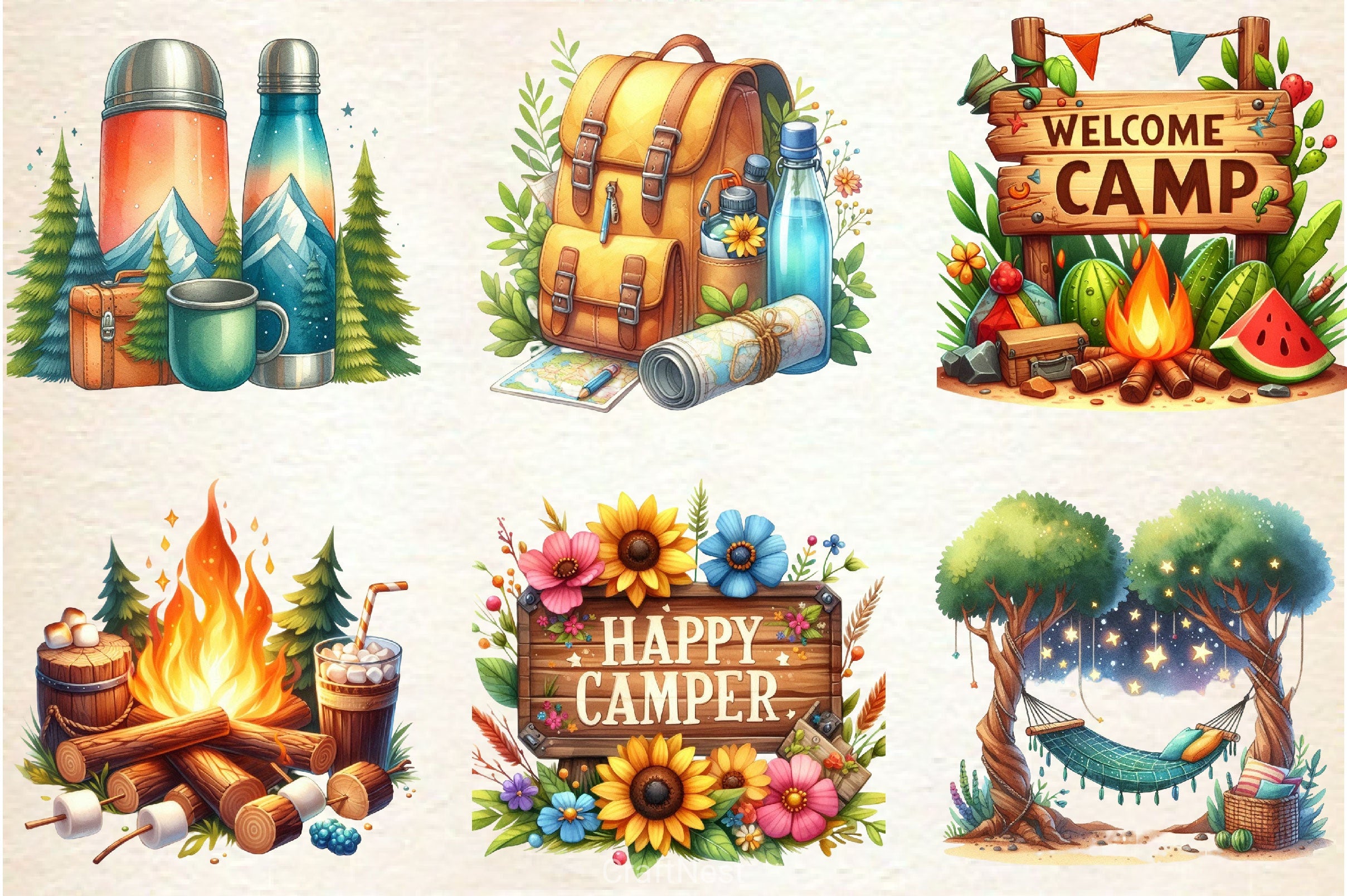 Camping Clipart Bundle 2 - CraftNest - Digital Crafting and Art