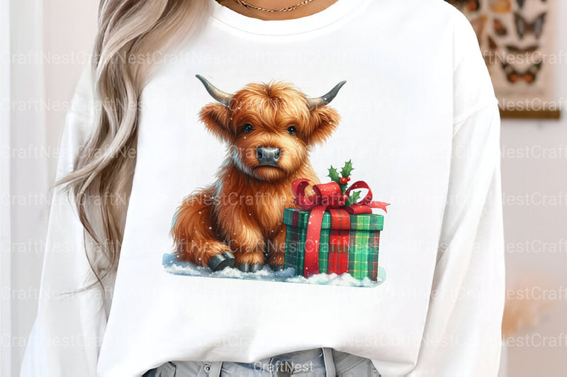 Christmas Highland Cow Clipart Bundle 19 - CraftNest - Digital Crafting and Art