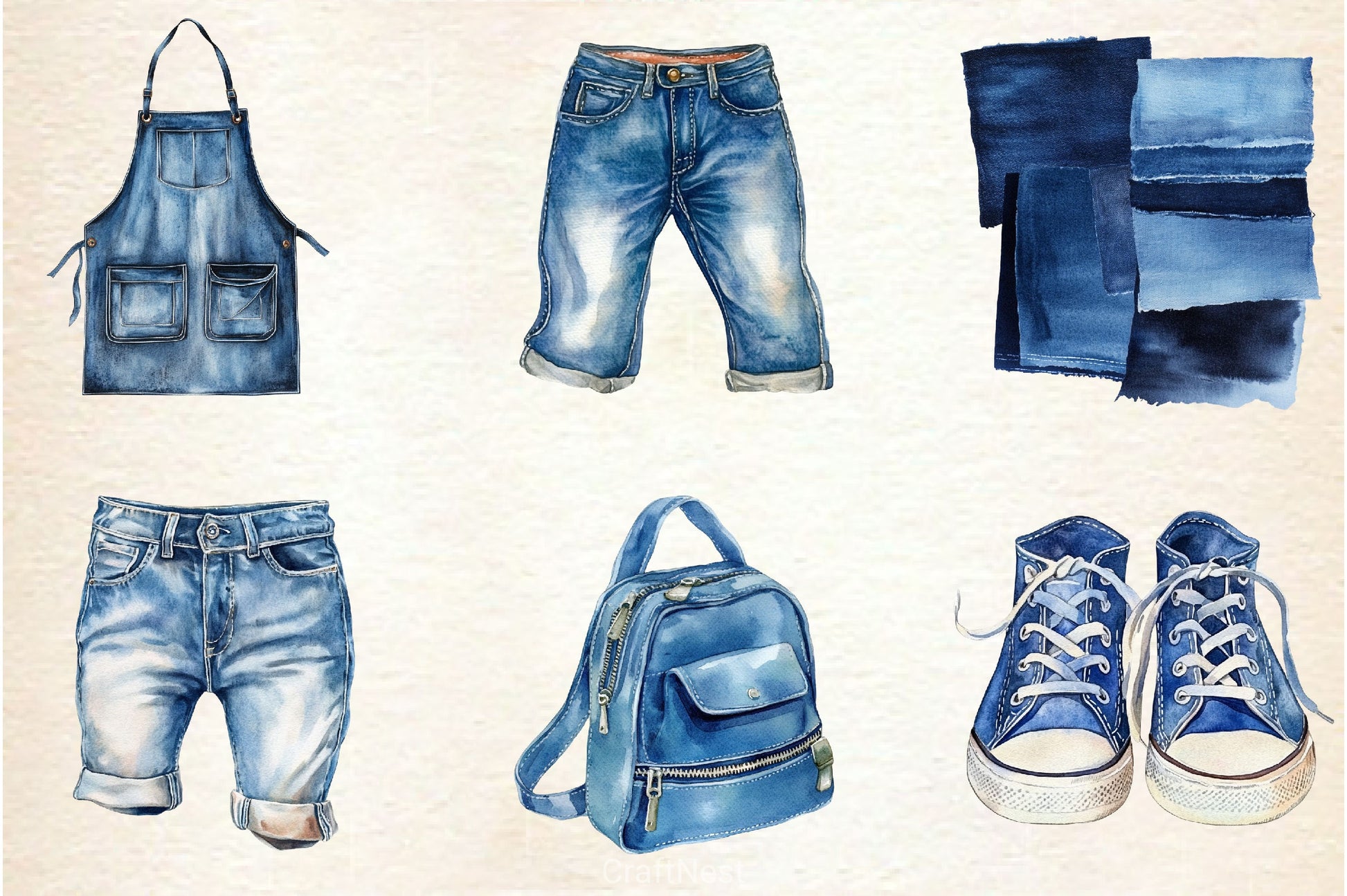 Denim Clipart Bundle 2 - CraftNest - Digital Crafting and Art
