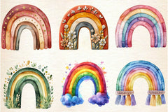 Boho Rainbow Clipart Bundle 2 - CraftNest - Digital Crafting and Art