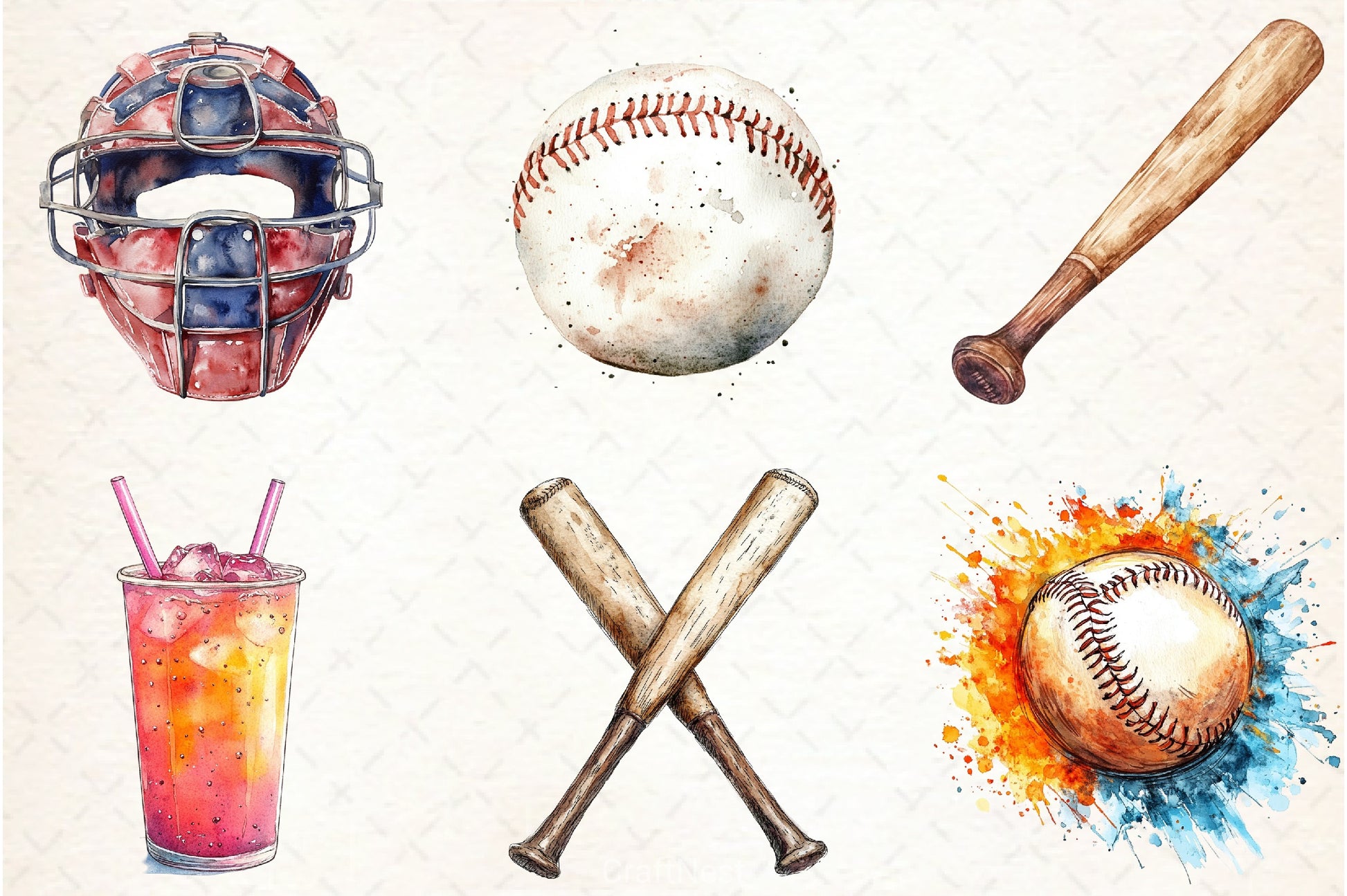 Baseball Elements Clipart Bundle - CraftNest - Digital Crafting and Art