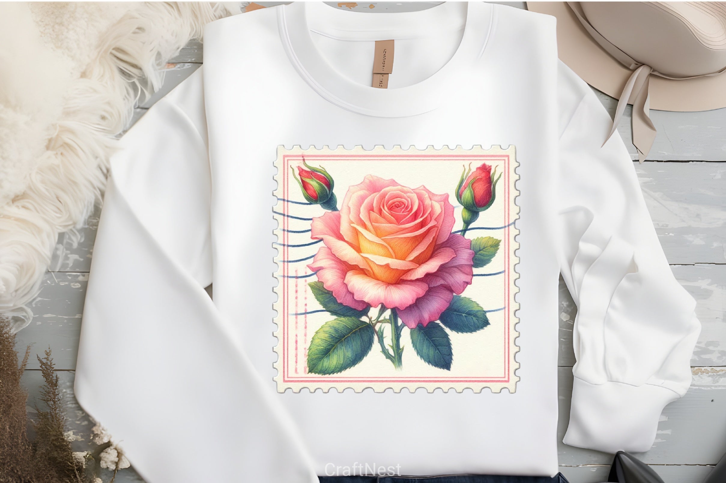 Vintage Faux Roses Stamps Clipart Bundle - CraftNest - Digital Crafting and Art