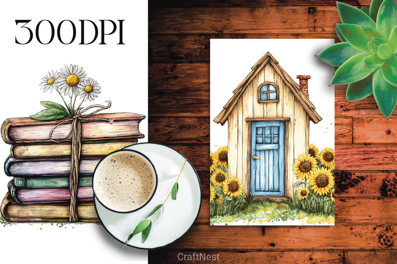 Summer Cottage Clipart Bundle - CraftNest - Digital Crafting and Art