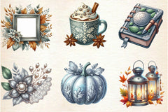 Silver Autumn Clipart Bundle 3 - CraftNest - Digital Crafting and Art